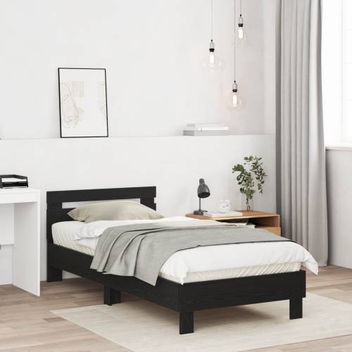 Crni hrast okvir kreveta - 90 x 200 cm, od konstruiranog drva. Cijena