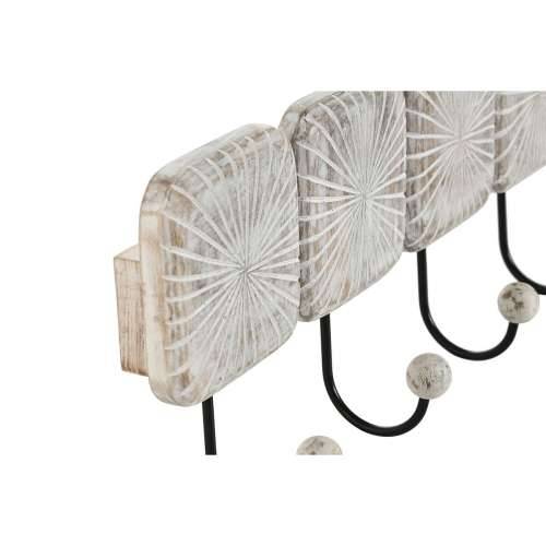 Zidna vješalica Home ESPRIT Bijela Crna Željezo Drvo Manga gradski 41 x 7 x 17 cm Cijena