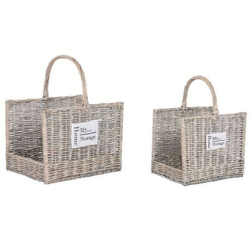 Stalak za Cjepanice Home ESPRIT Prirodno ispleten od pruća 47 x 35 x 54 cm Cijena