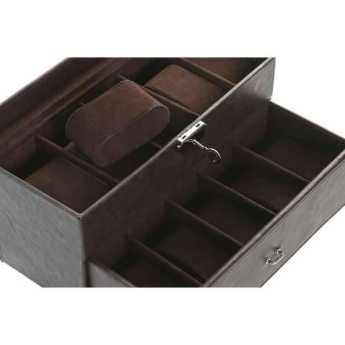 Kutija za nakit Home ESPRIT Smeđa Poliuretan Kristal Drvo MDF 27,5 x 11 x 15 cm Cijena