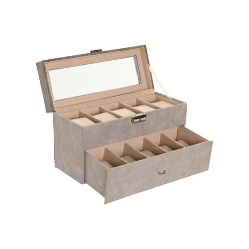 Kutija za nakit Home ESPRIT Siva Poliuretan Kristal Drvo MDF 27,5 x 11 x 15 cm Cijena