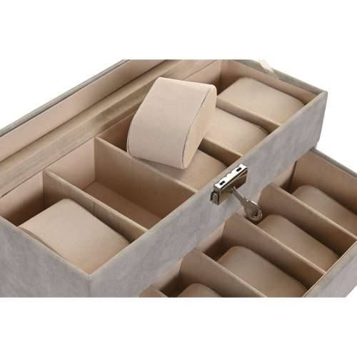 Kutija za nakit Home ESPRIT Siva Poliuretan Kristal Drvo MDF 27,5 x 11 x 15 cm Cijena