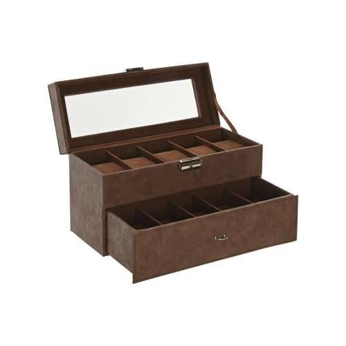 Kutija za nakit Home ESPRIT Smeđa Poliuretan Kristal Drvo MDF 27,5 X 11 X 15,5 CM Cijena