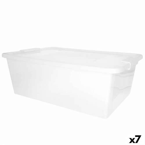 Kutija za Pospremanje s Poklopcem Curver Bijela Plastika 26 L 55 x 19 x 35 cm (7 kom.) Cijena