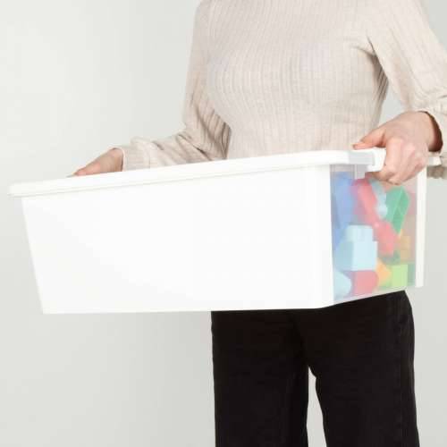 Kutija za Pospremanje s Poklopcem Curver Bijela Plastika 26 L 55 x 19 x 35 cm (7 kom.) Cijena