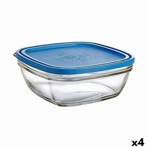 Kvadratna Kutija za Ručak s Poklopcem Duralex FreshBox Plava 3 L 23 x 23 x 9 cm (4 kom.) Cijena