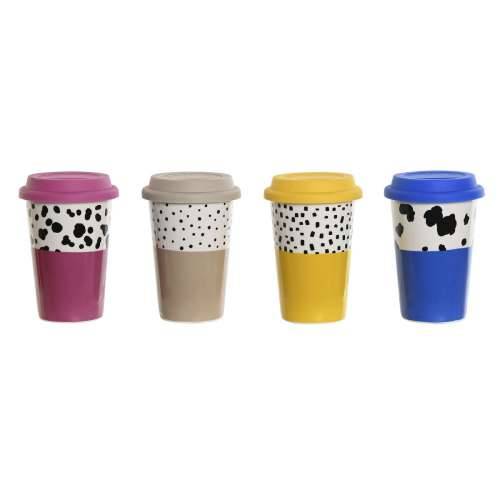 Čaša s Poklopcem DKD Home Decor Pisana Životinje gradski 400 ml (4 kom.) Cijena