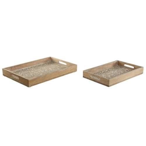 Set pladnjeva Home ESPRIT Bijela Prirodno Indijac 44 x 29 x 5 cm (2 kom.) Cijena