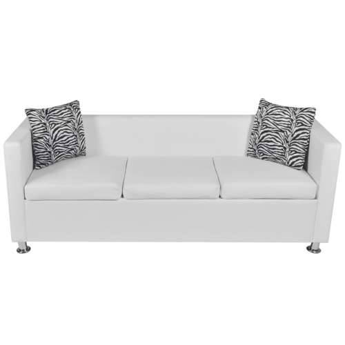 Sofa za 3 osobe, umjetna koža, bijela Cijena