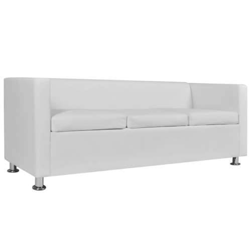 Sofa za 3 osobe, umjetna koža, bijela Cijena