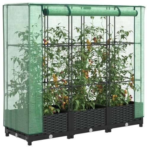 Povišena gredica s pokrovom za staklenik 120 x 40 x 123 cm - Crna 120 x 40 x 123 cm 1 Cijena