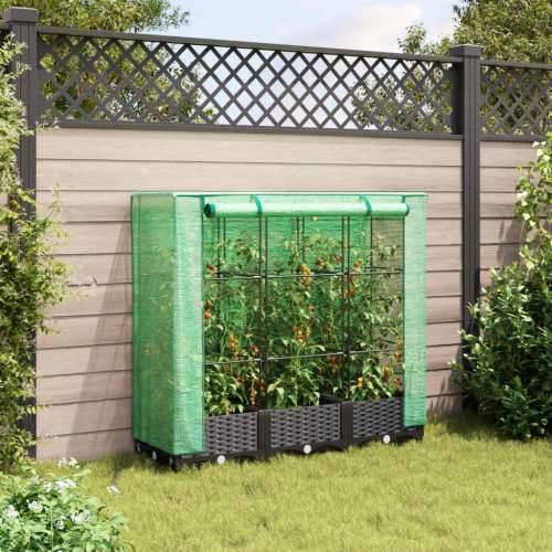 Povišena gredica s pokrovom za staklenik 120 x 40 x 123 cm - Crna 120 x 40 x 123 cm 1 Cijena