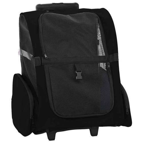 Kolica za kućne ljubimce 3-u-1 dizajn crna 48x32x57 cm Oxford tkanina - Crna 48 x 32 x 57 cm Cijena