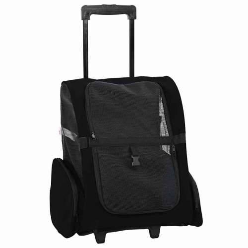 Kolica za kućne ljubimce 3-u-1 dizajn crna 48x32x57 cm Oxford tkanina - Crna 48 x 32 x 57 cm Cijena