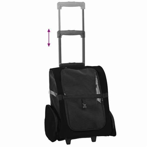 Kolica za kućne ljubimce 3-u-1 dizajn crna 48x32x57 cm Oxford tkanina - Crna 48 x 32 x 57 cm Cijena