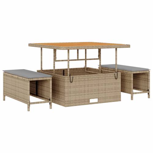 12-dijelni vrtni sofa set s jastučićima Bež Poli Ratan Acacia Cijena