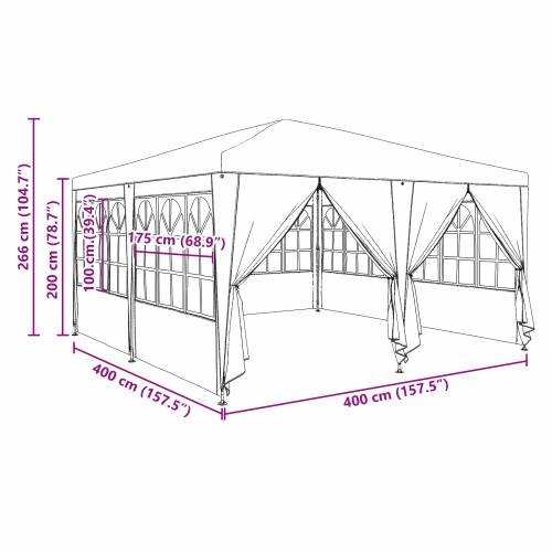 tenda za zabavu s 8 bočnih zidova antracit 4x4 m PE Cijena