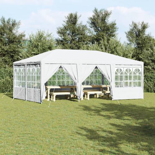 Tenda za zabavu s 10 bočnih zidova bijela 6x4 m PE Cijena