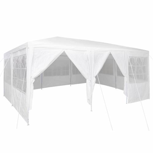 Tenda za zabavu s 10 bočnih zidova bijela 6x4 m PE Cijena