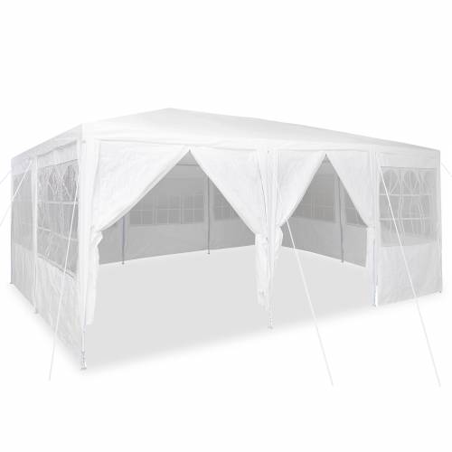 Tenda za zabavu s 10 bočnih zidova bijela 6x4 m PE Cijena