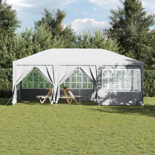 Tenda za zabavu s 10 bočnih zidova bijela 6x4 m PE Cijena