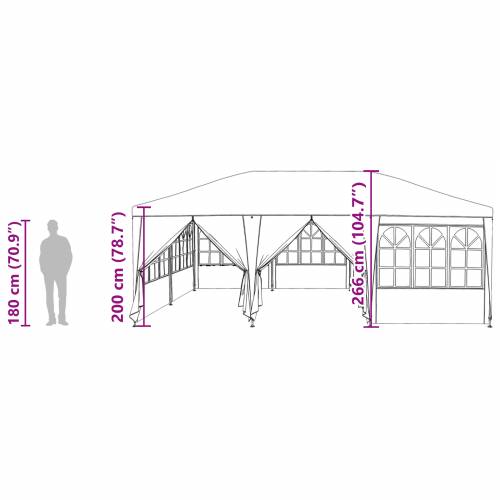 Tenda za zabavu s 10 bočnih zidova bijela 6x4 m PE Cijena