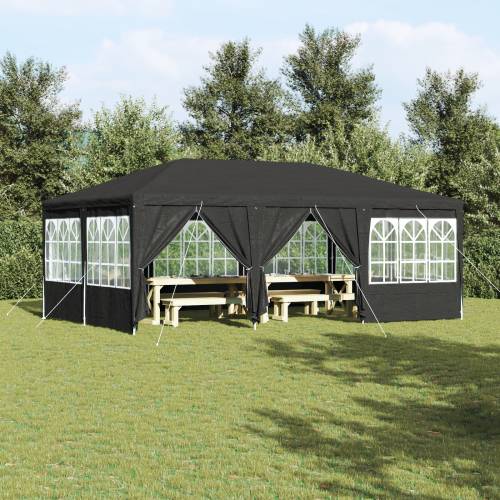 Party šator s 10 bočnih zidova Antracit 6x4 m PE Cijena