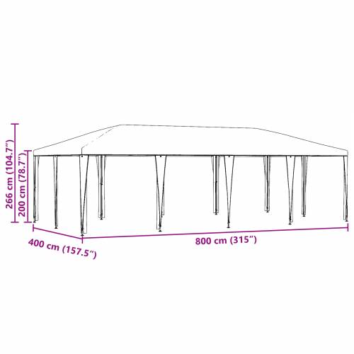 Šator za svadbe - šator za zabave Zeleni 8x4 m PE Cijena