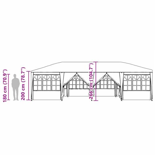 Party šator s 12 bočnih stijenki, zeleni, 8x4 m PE Cijena