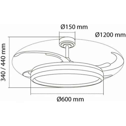 Stropni Ventilator CristalRecord CHARLY L RETRAC Providan 80 W Cijena