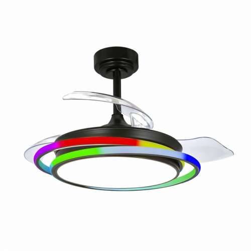 Stropni Ventilator CristalRecord ANTILA MINI RGB BK RETRAC Crna Cijena