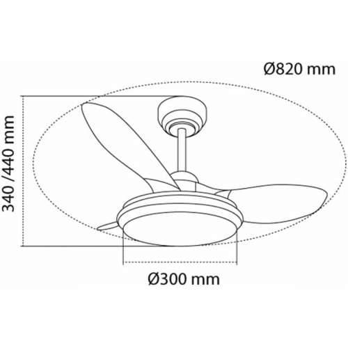 Stropni Ventilator CristalRecord STEL EVO MINI RGB RETRAC Providan Cijena