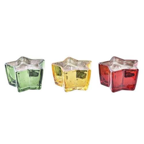 Svijeća DKD Home Decor Rumena Crvena Zelena Zvijezda Crăciun 10 x 10 x 5,5 cm (3 kom.) Cijena