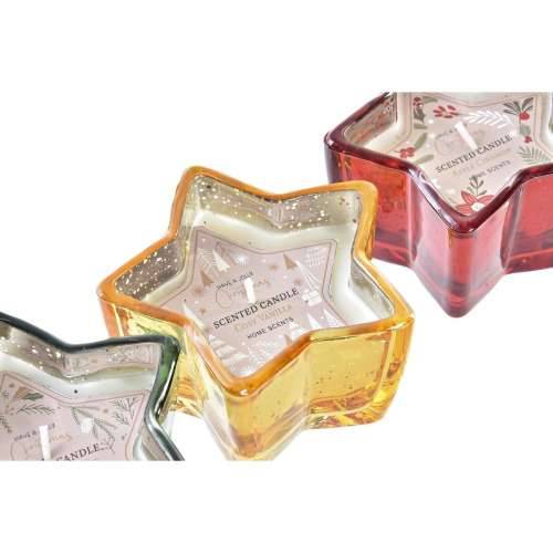 Svijeća DKD Home Decor Rumena Crvena Zelena Zvijezda Crăciun 10 x 10 x 5,5 cm (3 kom.) Cijena