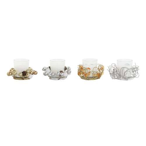 Svijeća DKD Home Decor zlatan Srebrna Crăciun 10.5 x 10.5 x 7 cm 10,5 x 10,5 x 7 cm (4 kom.) Cijena
