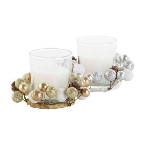 Svijeća DKD Home Decor zlatan Srebrna Crăciun 10.5 x 10.5 x 7 cm 10,5 x 10,5 x 7 cm (4 kom.) Cijena