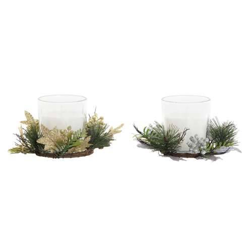 Svijeća DKD Home Decor zlatan Srebrna Crăciun 15 x 15 x 5 cm (2 kom.) Cijena