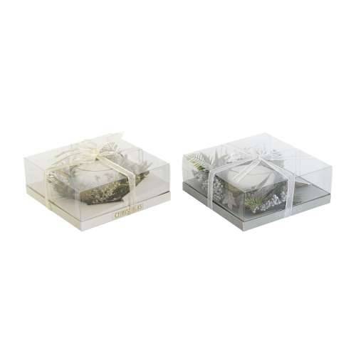 Svijeća DKD Home Decor zlatan Srebrna Crăciun 21,5 x 21,5 x 8,5 cm (2 kom.) Cijena