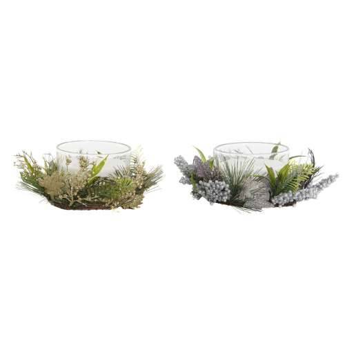 Svijeća DKD Home Decor zlatan Srebrna Crăciun 21,5 x 21,5 x 8,5 cm (2 kom.) Cijena