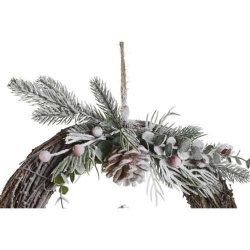 Coroană de Crăciun DKD Home Decor Prirodno ispleten od pruća Ananas snježno 32 x 7 x 32 cm (2 kom.) Cijena