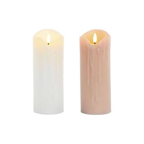 LED Svijeća DKD Home Decor Bijela Svetlo roza 7.5 x 7.5 x 20 cm 7,5 x 7,5 x 20 cm (AA) (2 kom.) Cijena