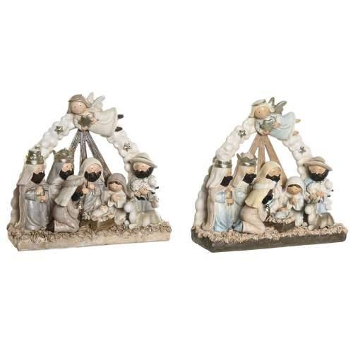 Božićne jaslice DKD Home Decor Plava Bijela Smeđa Smola 23,5 x 8 x 20,5 cm (2 kom.) Cijena