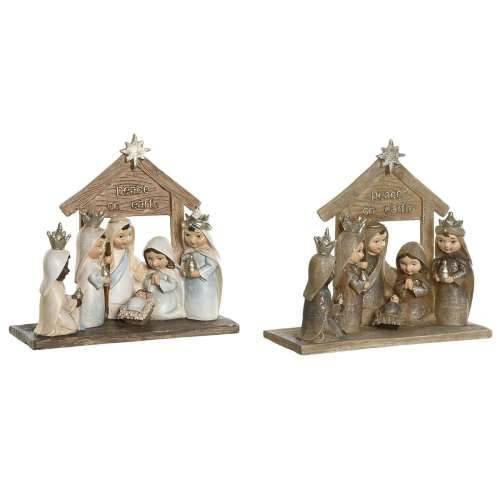 Božićne jaslice DKD Home Decor Plava Smeđa zlatan Smola 7 x 7 x 15,5 cm (2 kom.) Cijena
