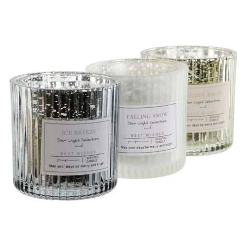 Svijeća DKD Home Decor Bijela zlatan Srebrna 8,8 x 8,8 x 9 cm (3 kom.) Cijena