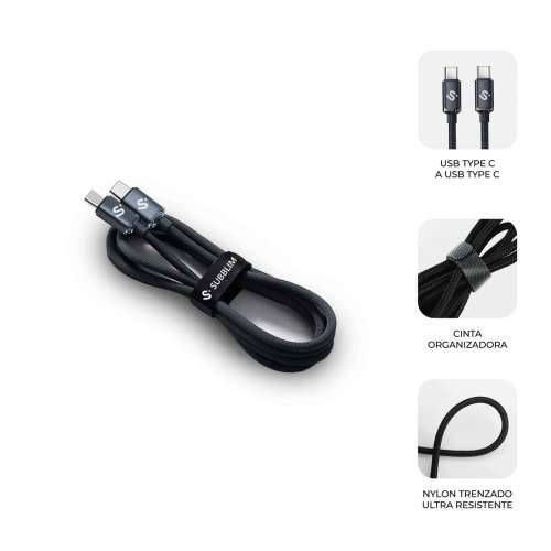 Kabel USB-C u USB-C Subblim OPTIMUS Crna 2 m Cijena