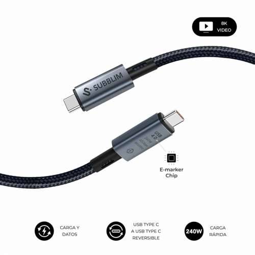 Kabel USB-C u USB-C Subblim HIGH Crna 1,5 m Cijena