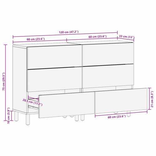ormarići 2 kom smeđi 60x33x75 cm masivno drvo bagrema Cijena