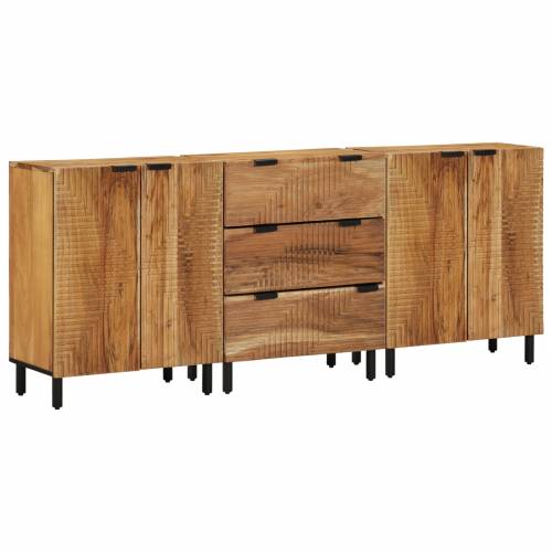 3 kom. sideboard, smeđa, 60x33x75 cm, čvrsto drvo bagrem Cijena