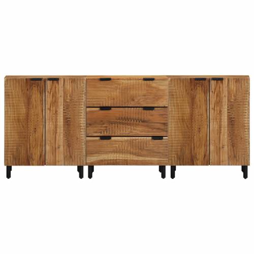 3 kom. sideboard, smeđa, 60x33x75 cm, čvrsto drvo bagrem Cijena