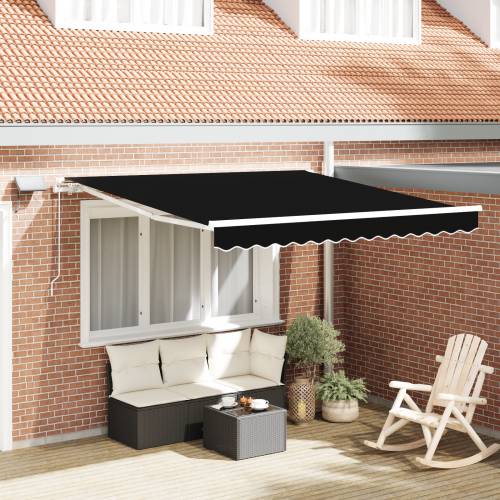 Ručno uvlačiva tenda s LED crnom 300x250 cm Cijena
